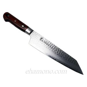 仙助 牛刀 包丁 SKD11 ダイス鋼 ダマスカス 73層 口金付黒合板柄