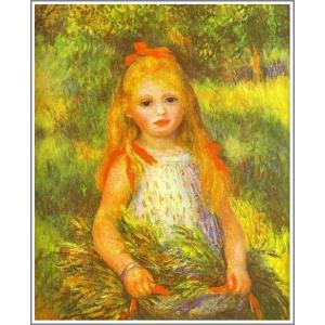 送料無料】絵画：ルノアール（ルノワール）「草原で花を摘む少女たち