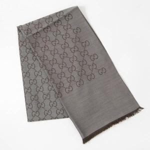 GUCCI（グッチ） ストール ウール シルク GG柄 ショール 薄手 ブラウン
