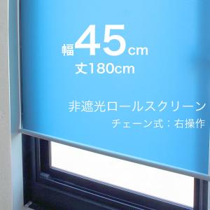 ロールスクリーン 既製品 チェーン 右操作 ライトグレー 幅45cmx丈