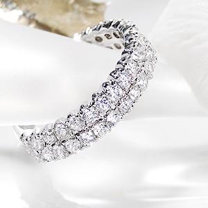 pt900 プラチナ ダイヤモンド ダイヤ 指輪 リング エタニティ 2連 1.0