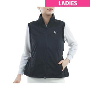 パーリーゲイツ ダウンベスト 黒×グレー レディース 1(M) ゴルフウェア