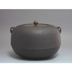 棗形釜 亀甲地紋 初代 畠春斎造 共箱 : 茶道具商 越中屋 - 通販