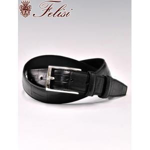 Felisi（フェリージ） ベルト × BEAMS F / 別注 クロコスタンプレザー