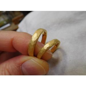 k18 ゴールド 結婚指輪 鍛造 18金 18k マリッジリング 太め 太い 幅広