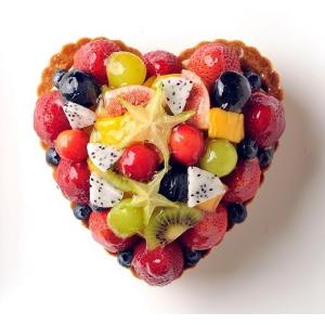 誕生日ケーキ ハート型ミックスフルーツ季節のタルト 記念日ケーキ