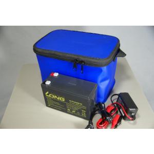 ローランス WP1236W 魚探 電動リール EVAバッグ（黒）付きバッテリー
