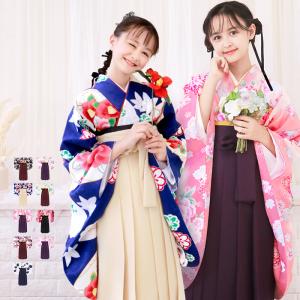 袴 単品 小学生 女の子 卒業式 ジュニア 刺繍 紺黒ぼかし 八重桜 130cm