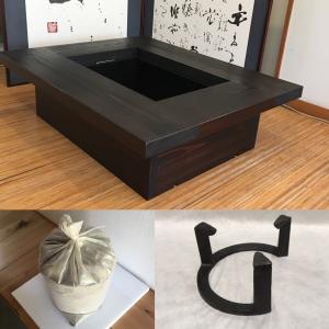 灰 五徳セット】囲炉裏テーブル座卓タイプ1200x800x280mm : 木製