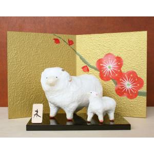 風水 羊の置物 未年 置物 干支置物 ひつじ置物 白 メール便不可 : 幸福