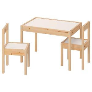 イケア（IKEA） 子供用テーブル チェア2脚付 ホワイト 白 パイン材