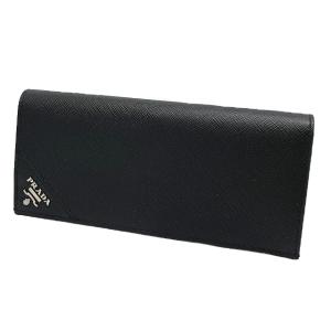 PRADA（プラダ） メンズ長財布 ブラック＋レッド サフィアーノ バイ