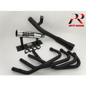 プリティ― KAWASAKI ゼファー400 ガニマタ ブレット管 マフラー 黒