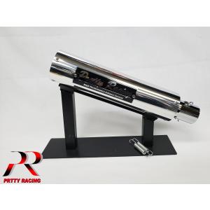 PRETTY RACING製 42.7π ステンレスサイレンサー タイプ2 プレート付