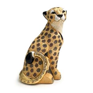 陶器 動物 ヒョウ 置物 イタリア製 レオパード 豹 完成品 ヨーロピアン