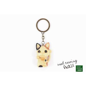 木彫り民芸品 ETHNIC DESIGNS 文様キーホルダーコロポックル 爺 手彫り