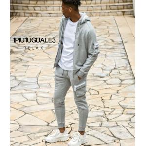 1PIU1UGUALE3 RELAX セットアップ メンズ ビッグファスナーカーゴ