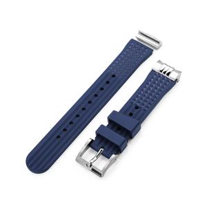 20mm Crafter Blue 時計ベルト NBRラバー ネイビーブルー カーブド