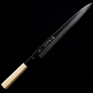 堺宏之作 白鋼 霞仕上げ 水牛桂柄 柳刃包丁 300mm(1尺)（刺身包丁