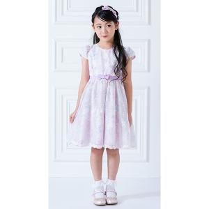 mezzo piano メゾピアノ ケミカル花レース ワンピース リボン