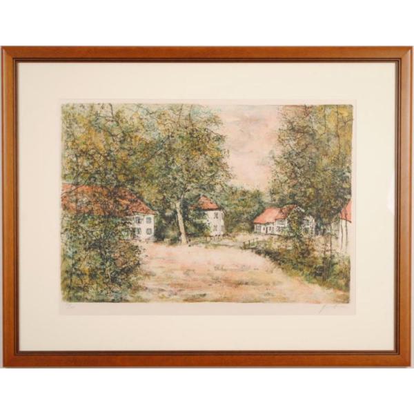 ベルナール・ガントナー 村の春 フランス 絵画 風景画 インテリア