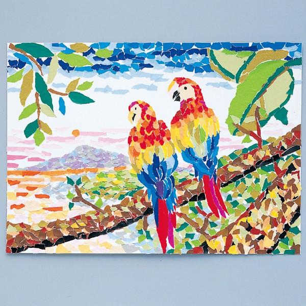 はり絵セット いろがみ30色入り 【 BBSオリジナル はり絵 ちぎり絵