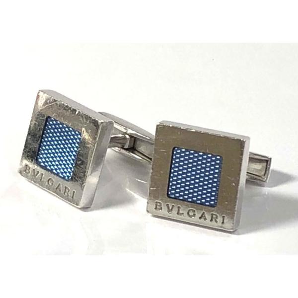 BVLGARI（ブルガリ） カフス カフリンクス SV925 スクエア ブルー