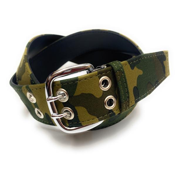 Wピンベルト】 迷彩柄ベルト 40ミリ幅 ダブルピンベルト camo柄