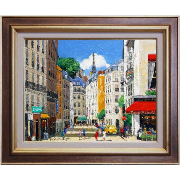 フランスの街並 F4 キャンバス 油彩画 風景画 絵画 フランスの街並 F4