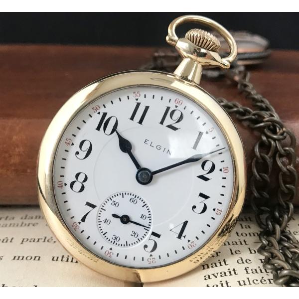 ELGIN エルジン オープンケース アンティーク 懐中時計 1912s 極美品