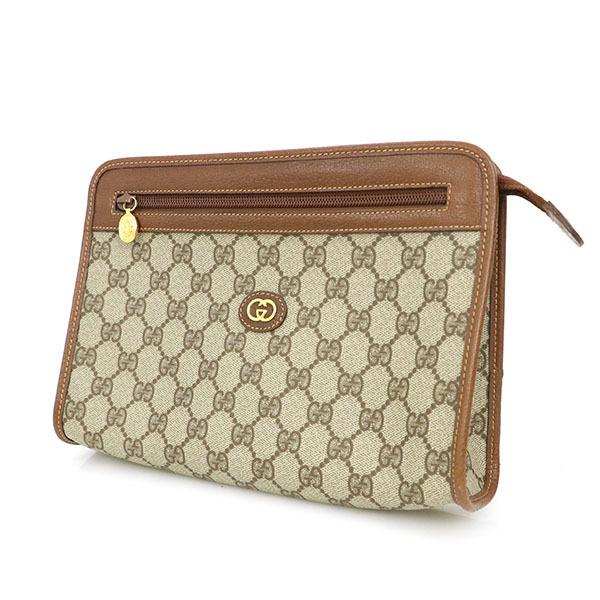 グッチ GUCCI GG柄 ベージュ ブラウン PVC レザー オールドグッチ