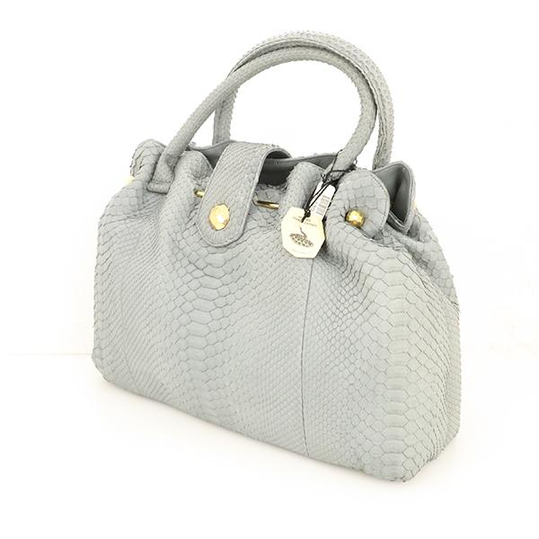アンクジェット ANKH-JET グレー パイソンレザー ハンドバッグ