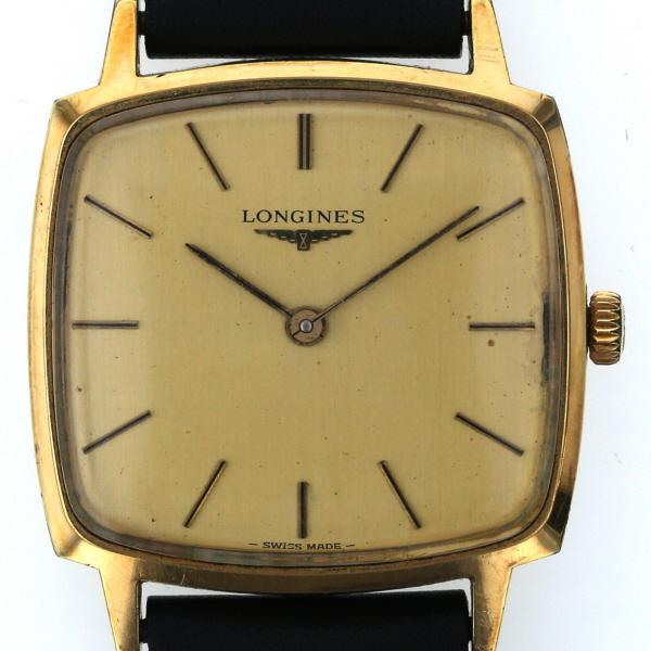 ロンジン LONGINES スクエア 手巻き式 ゴールド 文字盤 2針式 メンズ
