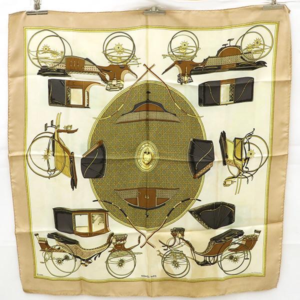 エルメス HERMES カレ90 折りたたみ式幌の馬車 LES VOITURES A