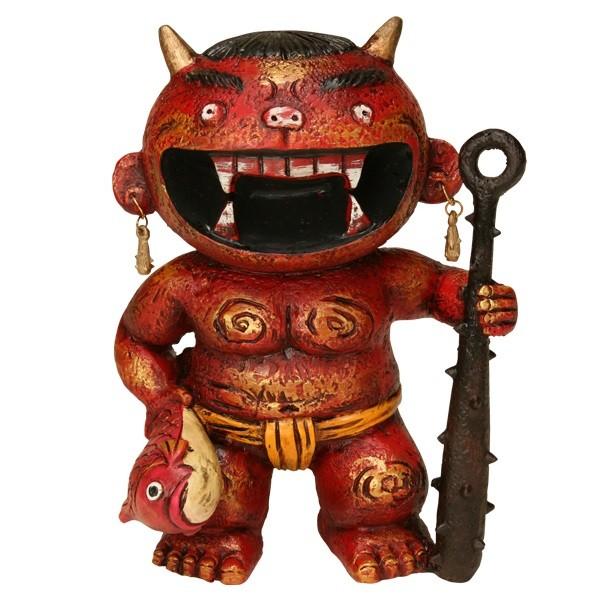特大 赤鬼 金棒と鯛 鬼は厄除けや、地震除けの神様。家の守り神