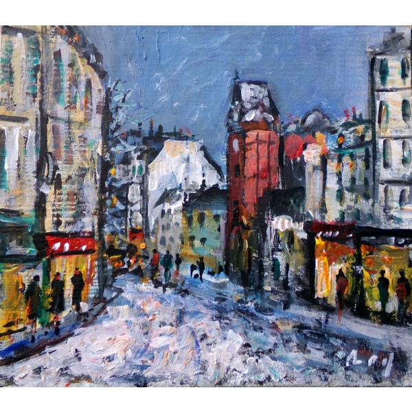フランスの街並 F4 油彩画 風景画 oil painting art パリの風景 絵画