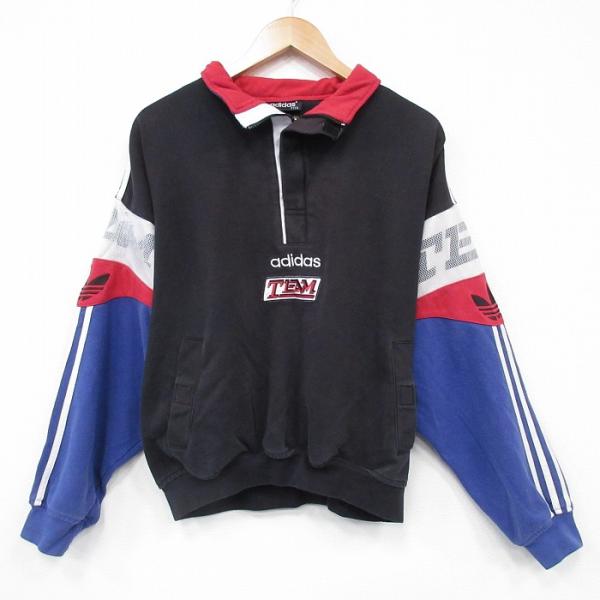 adidas（アディダス） XL/古着 長袖 ハーフジップ スウェット メンズ