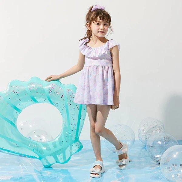 mezzo piano メゾピアノ パステルフェザー柄セパレート ワンピース水着