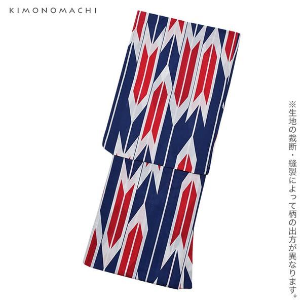 KIMONOMACHI 浴衣 レディース セット オリジナル 「紺×赤 矢羽」お