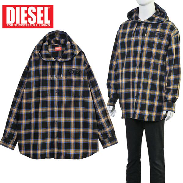 DIESEL（ディーゼル） オーバルD チェックシャツ パーカー A19446