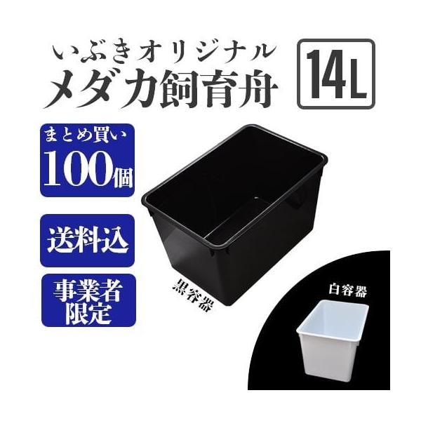 送料込】メダカ舟 黒容器 白容器 14L 100個 ※事業者限定 水槽 トロ舟