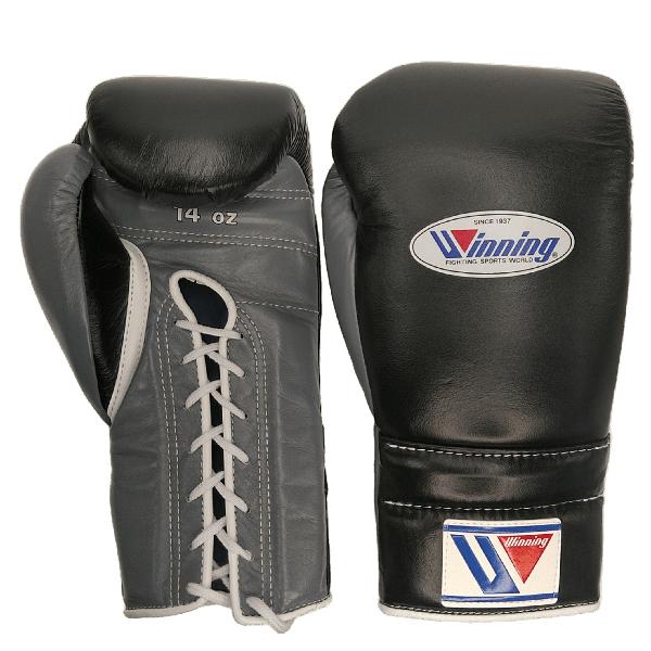 14オンス MS-500-BLKGRY1 ウイニング ボクシンググローブ ひも式