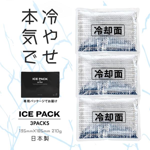 大型保冷剤 3個セット 135mm × 185mm 日本製 アイスパック 冷却 長時間