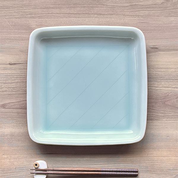 青白磁25cm正角盛皿 和食器 角皿（大） 業務用 約25cm 在庫処分品 数量
