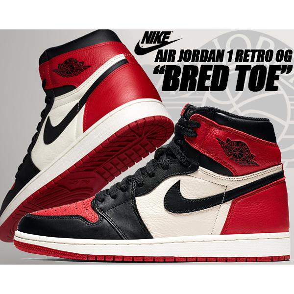 Jordan NIKE AIR JORDAN 1 RETRO HIGH OG BRED TOE gym red/black