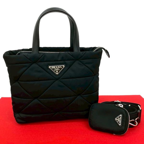 極美品プラダ三角ロゴナイロンボストンバッグ2wayブラック5084TEL24DPRA