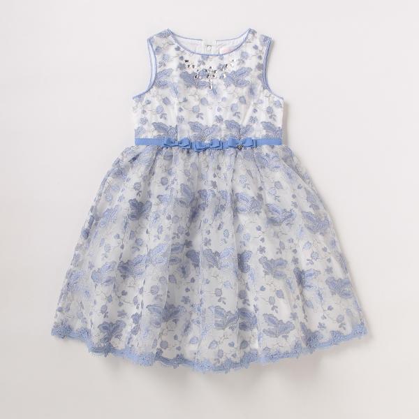 mezzo piano メゾピアノ(mezzo piano)花柄刺しゅうレースワンピース