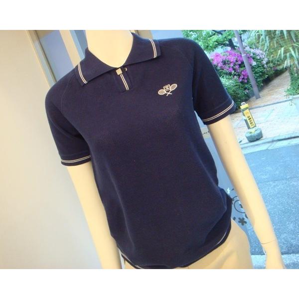 CHANEL（シャネル） トップス テニスマーク ポロシャツ ネイビー＆白