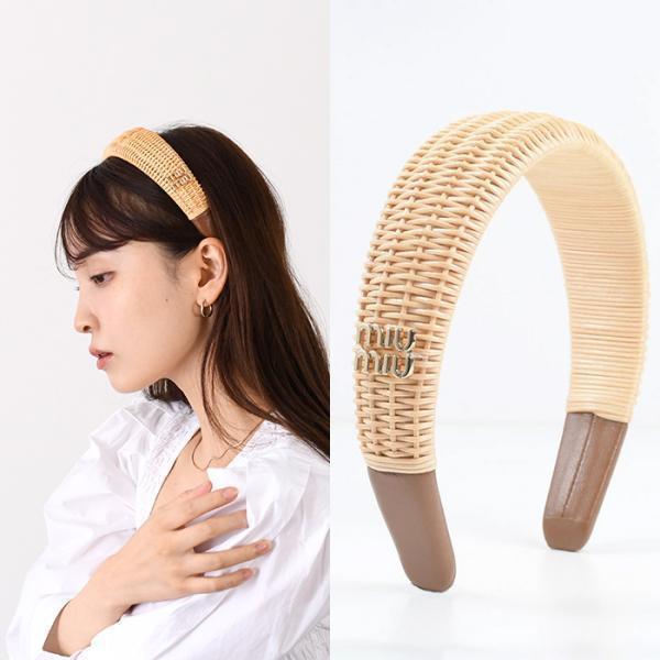 miu miu（ミュウミュウ） アクセサリー カチューシャ Logo Straw