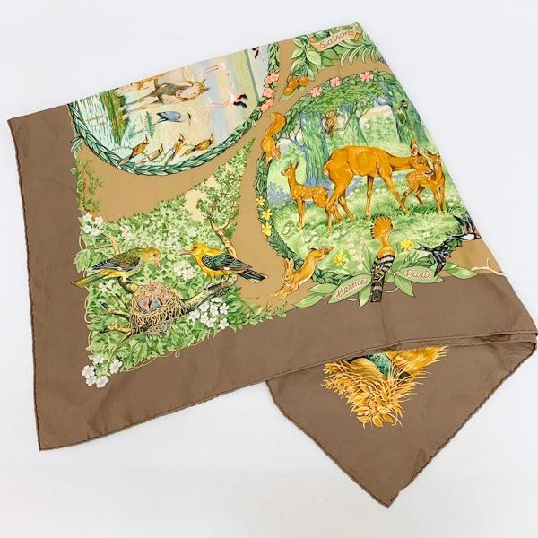 HERMES（エルメス） カレ 90 アニマル柄 動物 シルク スカーフ 大判